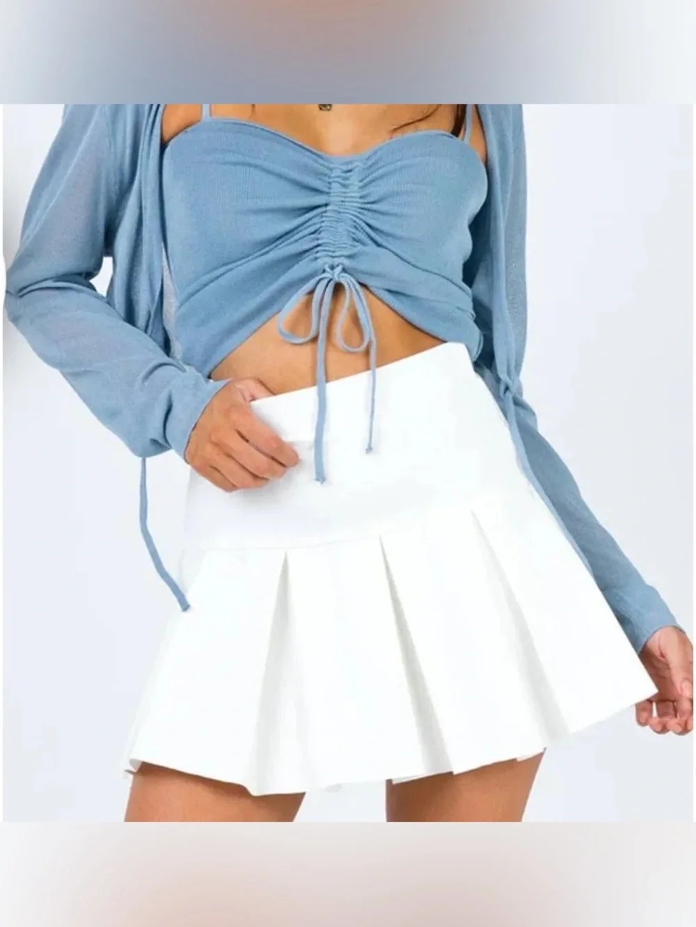 Lioness Rescue Me Pleated Mini Skirt, Thick White Pleated Min Skirt